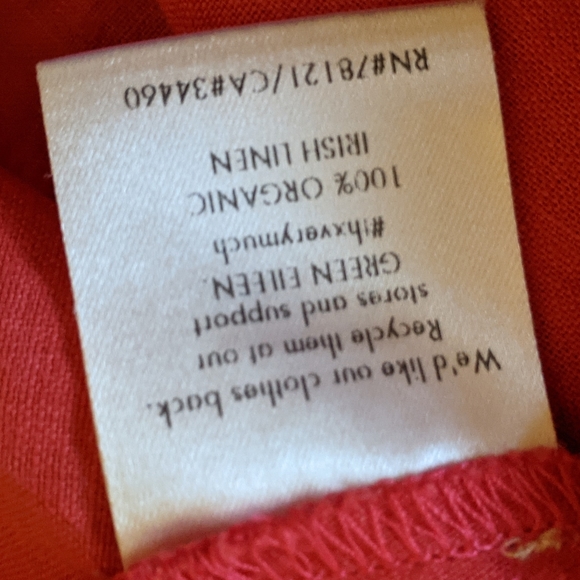 Eileen Fisher Organic Irish Linen Button Down Top Pink XS Preppy Classic Casual - Picture 8 of 9